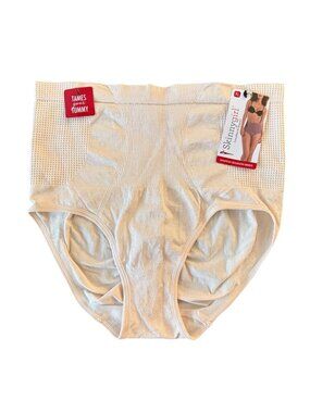 NWT Skinnygirl Shaping Seamless Briefs XL Beige Tummy Toning Panel Shapewear